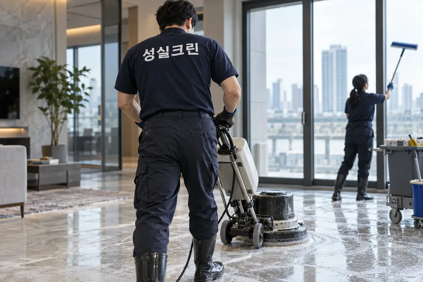 성실크린 부산 일회성대청소 현장