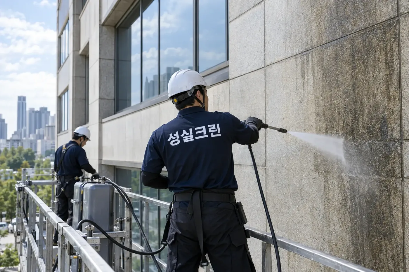 성실크린 대구 건물외벽청소 현장