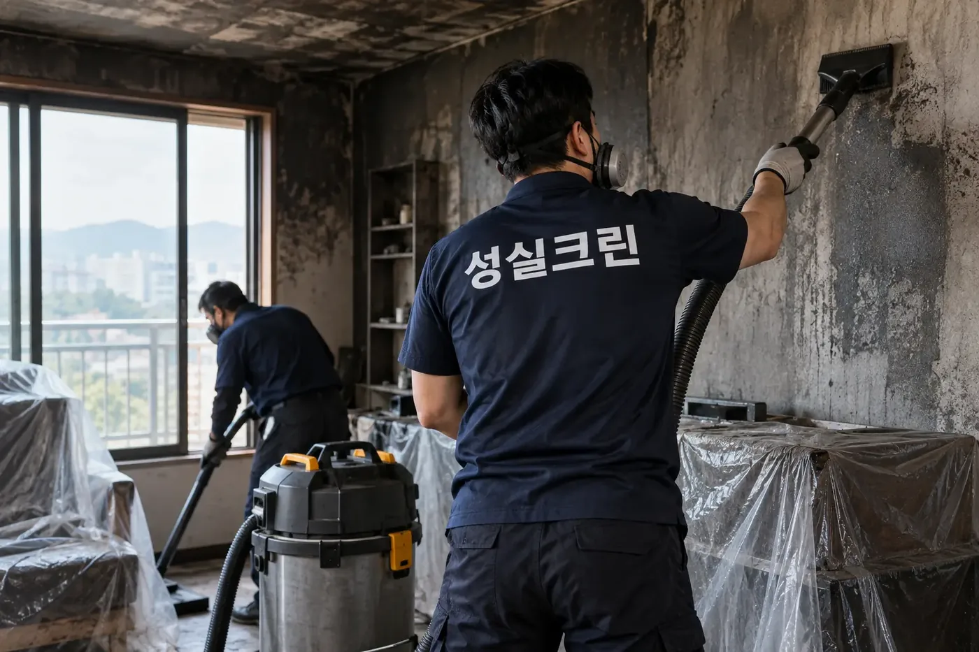 성실크린 부산 화재청소 현장