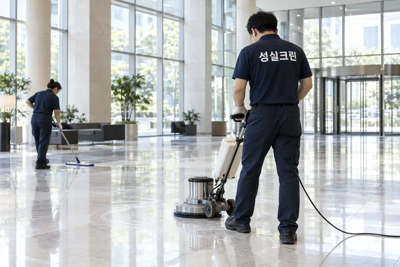 성실크린 대구 바닥왁스코팅 현장