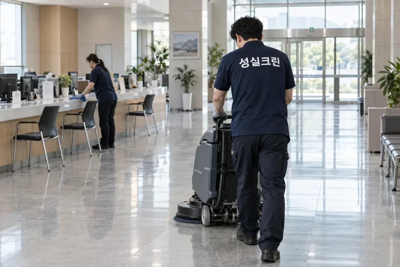 성실크린 마포구 관공서청소 현장